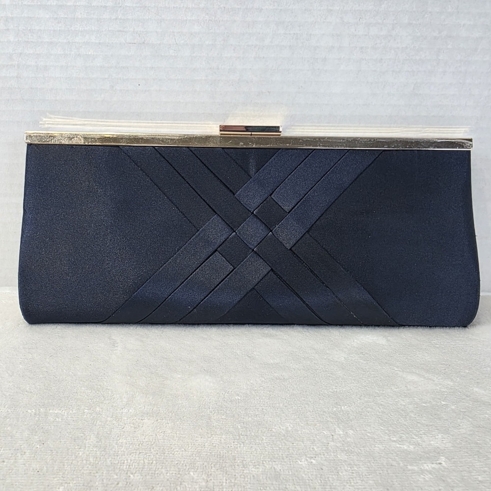 I.N.C. International Concepts Kelsie Clutch Navy/Gold